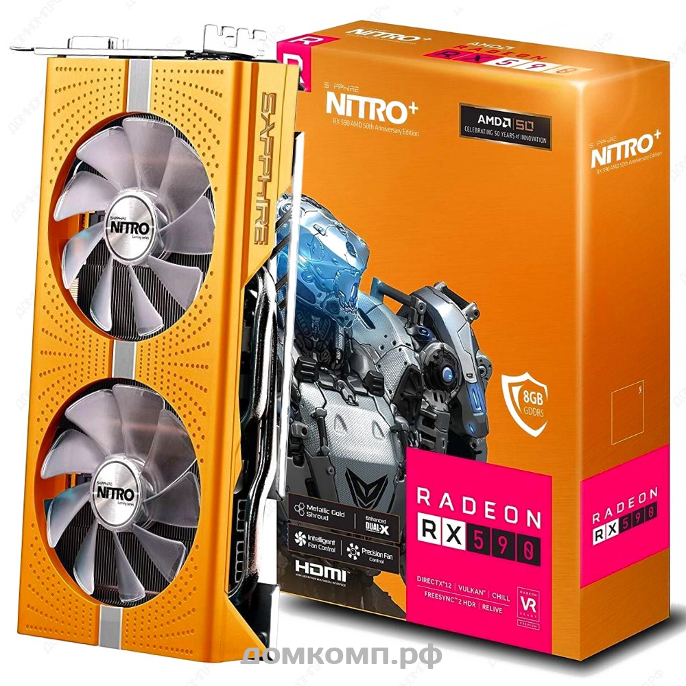 Игровая Видеокарта Sapphire AMD Radeon RX 590 NITRO+ 8G [11289-07-20G] в  Оренбурге недорого — купить в домкомп.рф